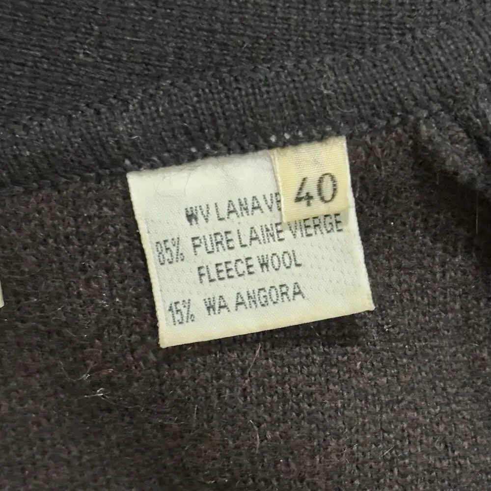Vintage Sonia Rykiel Size L (40) Wool + Angora Cardigan Coatigan - Made in Italy